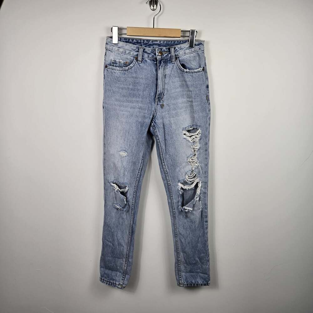 Ksubi Distressed High Waist Mom Jeans 26 Y2K Grunge Skater Streetwear Denim